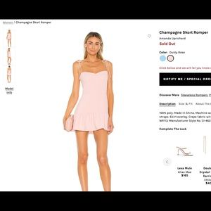 Amanda Uprichard Champagne Skort Romper